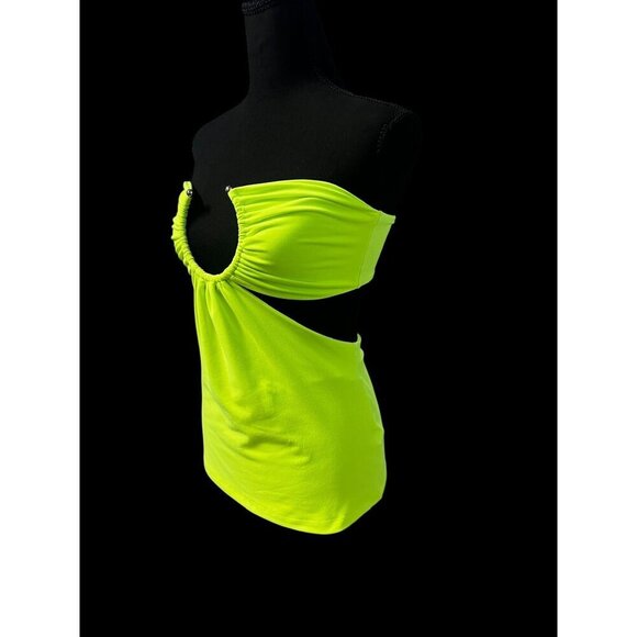 Susana Monaco Neon Green Sleeveless Halter Top, Summer, Vacation, RESORT - Picture 2 of 8